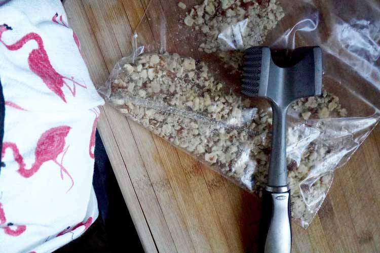 Macadamia Nut Crusted Chicken With Rainbow Crunch Salad