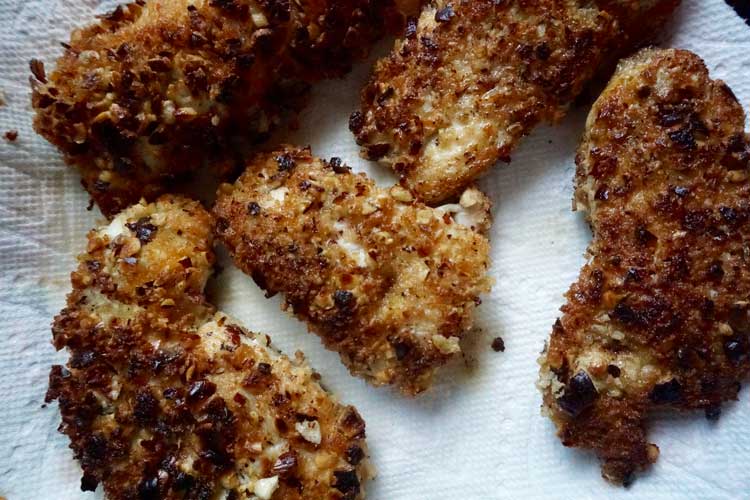 Macadamia Nut Crusted Chicken With Rainbow Crunch Salad